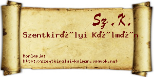 Szentkirályi Kálmán névjegykártya