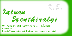 kalman szentkiralyi business card
