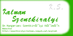 kalman szentkiralyi business card